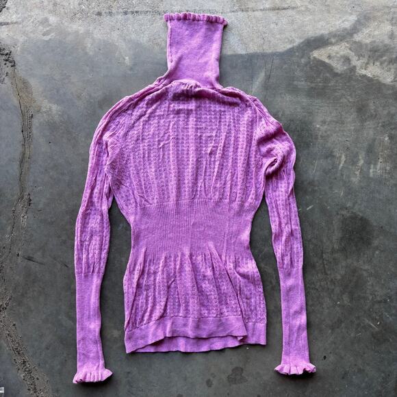 Moda International Turtle Neck Sweater Women's M Pink Knit Long Sleeve 36010042 - Picture 11 of 15